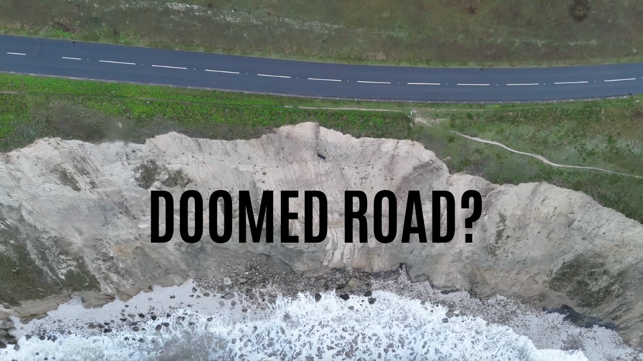 Road on a cliff-edge.....Isle of Wight