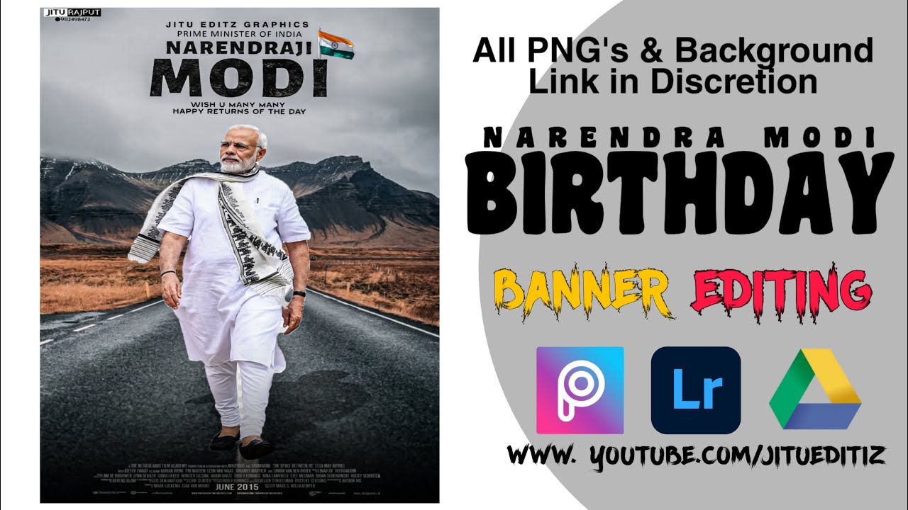 Narendra Modi Birthday Banner Editing, नरेंद्र मोदी,Narendra Modi Banner Editing Tutorial in Picsart