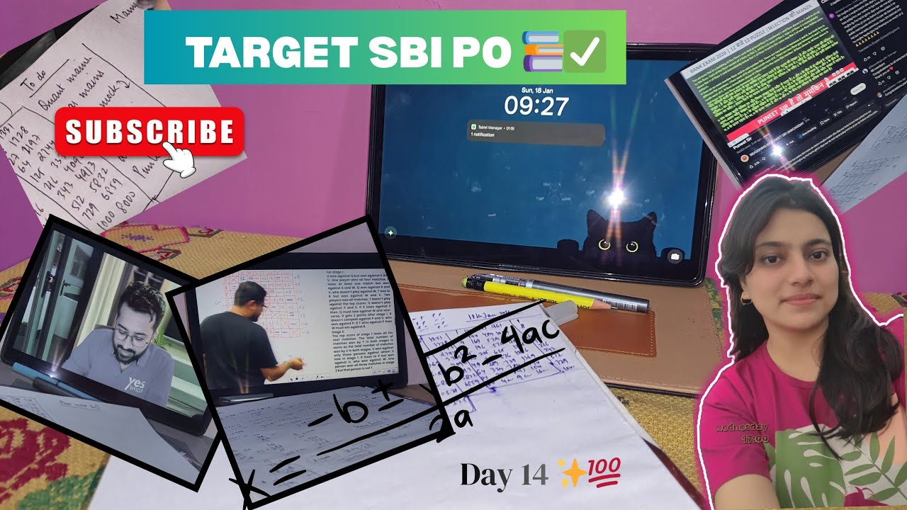 Day 14 of targeting SBI PO 📚✅️ | 8+ hours of productivity 🔥✨️ #youtube #banking #motivation #sbi 