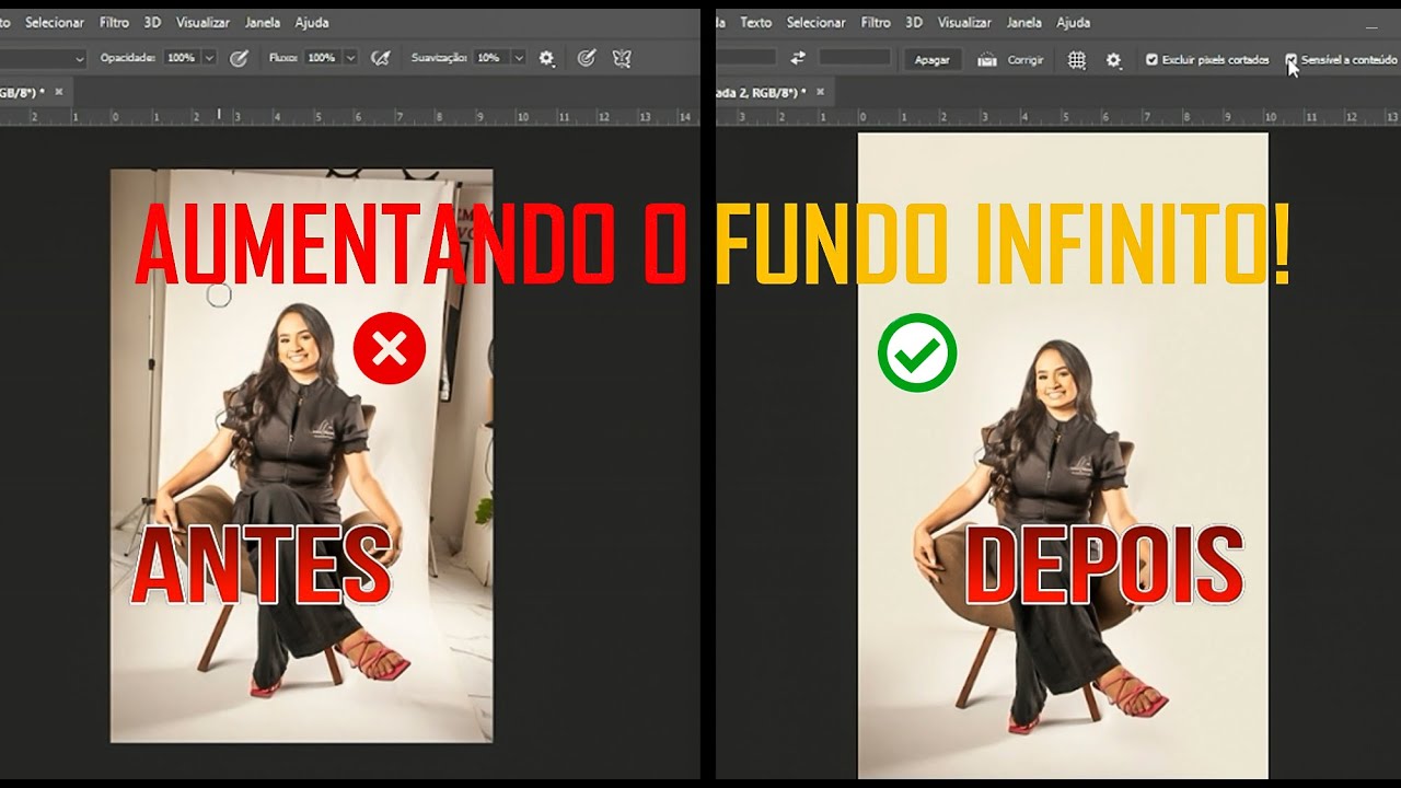 COMO AUMENTAR/ESTICAR O FUNDO INFINITO NO PHOTOSHOP - DICA DE EDIÇÃO #1