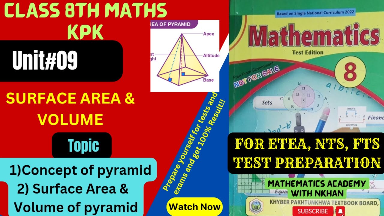 Concept of pyramid Class 8th Maths|Surface Area and volume| Unit 9 kpk by Nkhan
