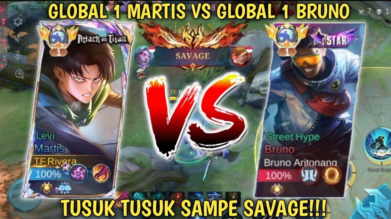 LAGI LIVE KETEMU GLOBAL 1 BRUNO MARTIS MENGGILA SAMPE SAVAGE - Mobile Legends