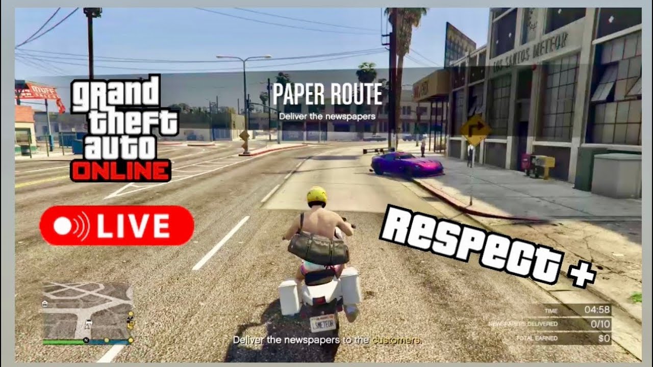 GTA Online LIVE Los Santos Meteor Paper Route Odd Job