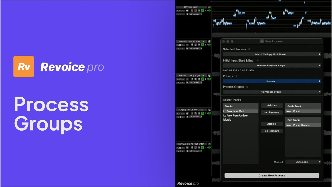 Как использовать группы процессов с Revoice Pro 5