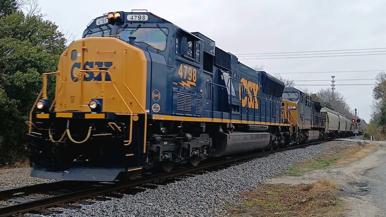 CSXT 4798 SD70MAC Leads CSX Train L630 At Gaston SC On The Columbia Subdivision 