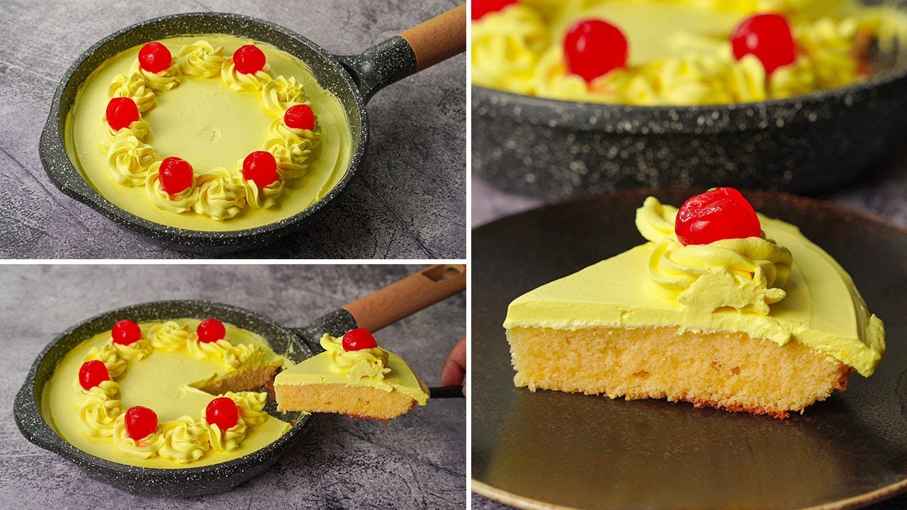 10 Min. Mango Cake in Fry Pan | Eggless & Without Oven | Yummy