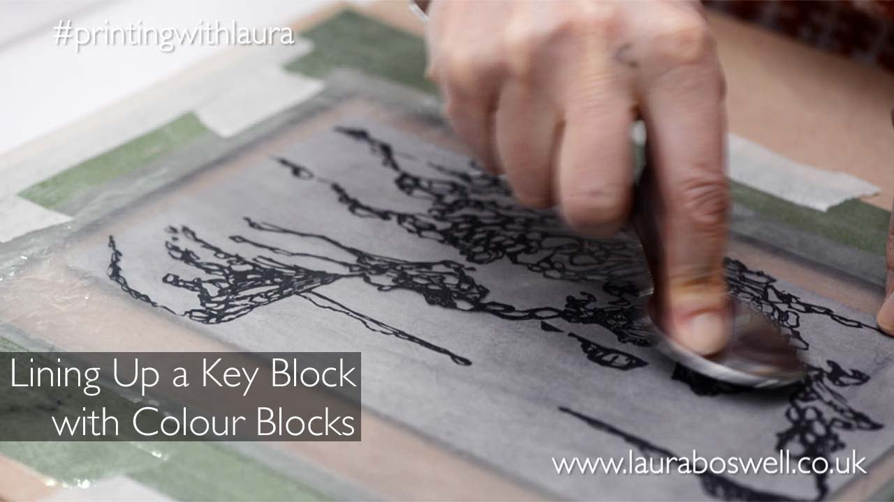 Woodblock with lino Ep.11 Lining Up a Key Block with Colour Blocks