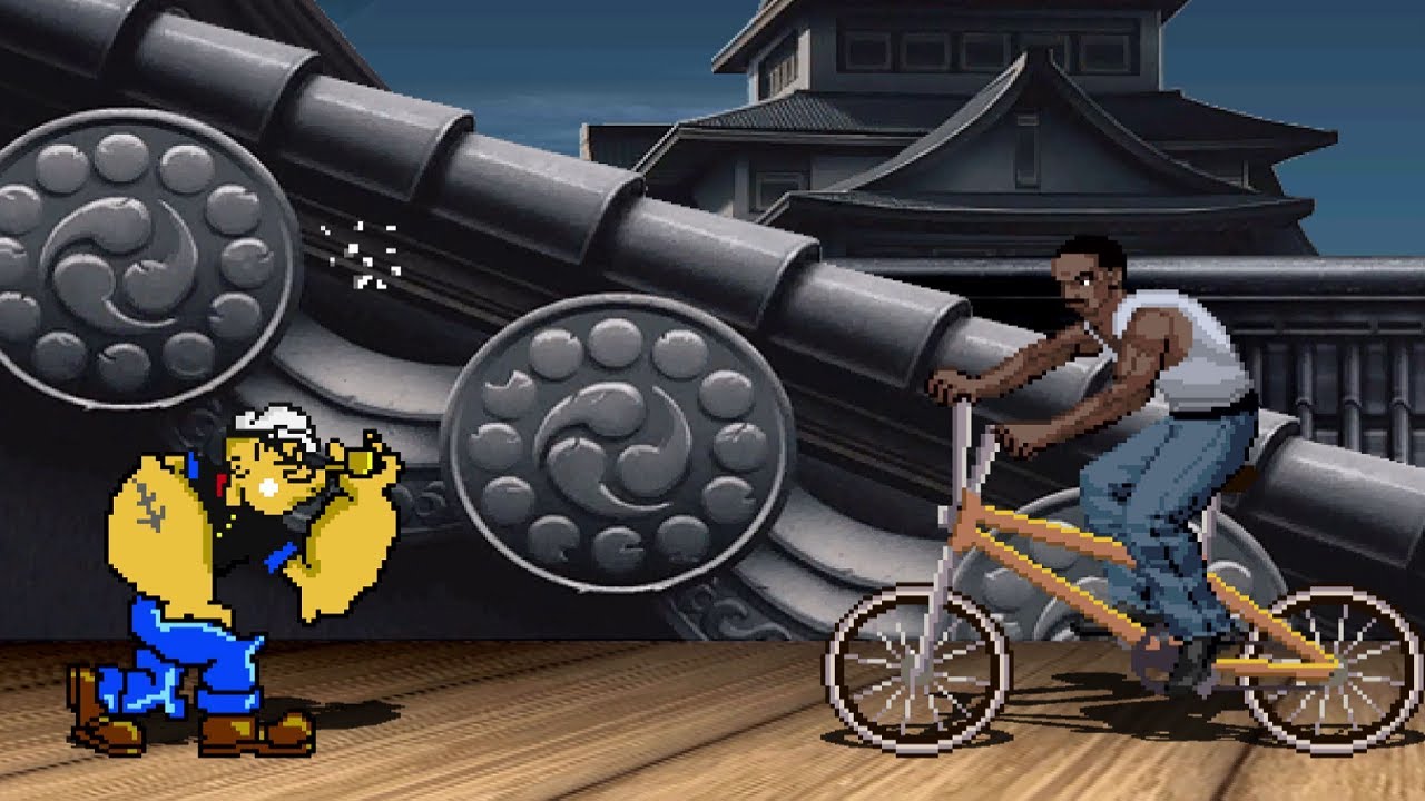 CJ  (GTA) VS POPEYE- HIGH LEVEL INSANE FIGHT!