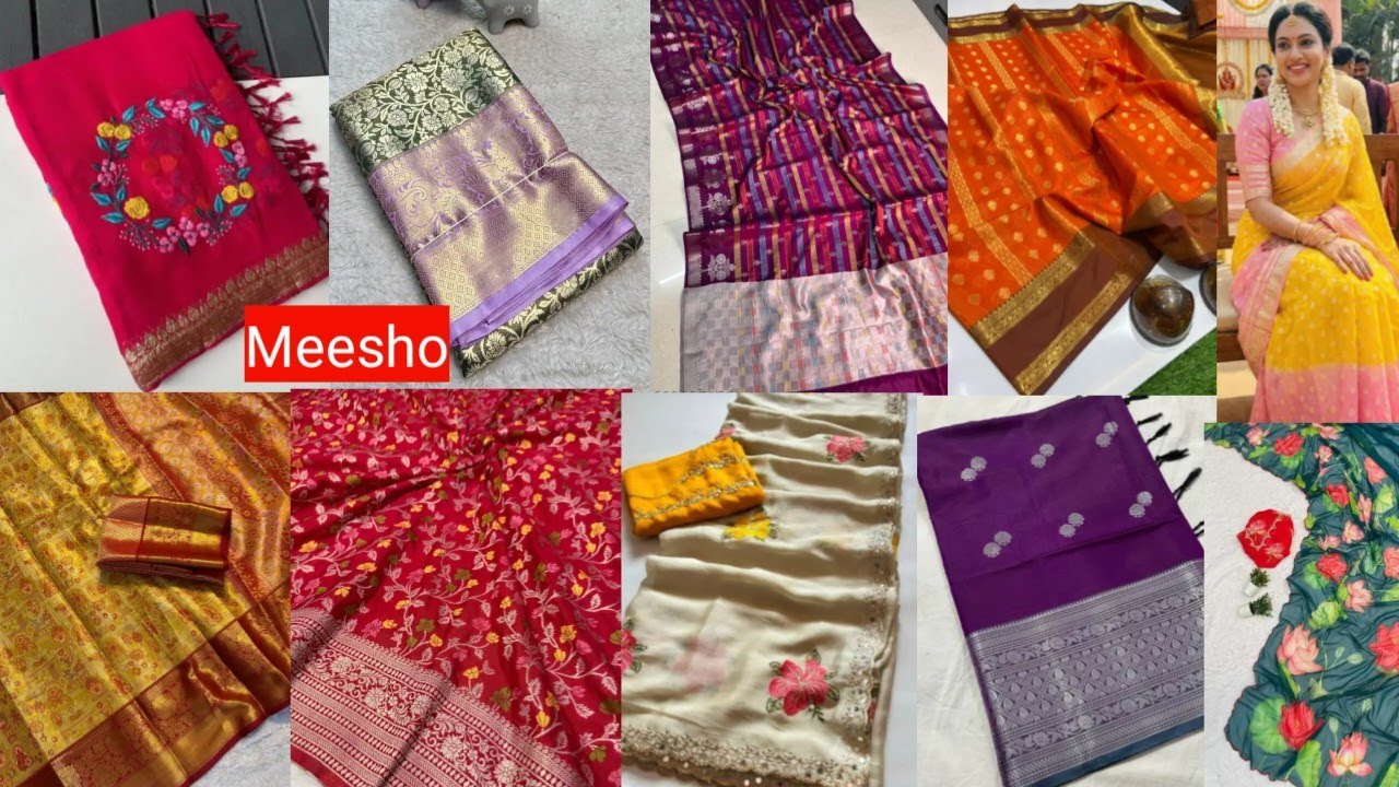 Meesho లో ఇప్పుడే కొత్తగా వచ్చిన ట్రెండింగ్ లో ఉన్న ఇప్పుడు వచ్చే పెళ్లిలకి అదిరిపోయే పట్టు చీరలు 👌👌