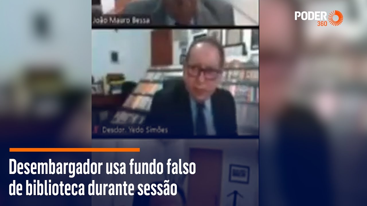 Desembargador usa fundo falso de biblioteca durante sessão