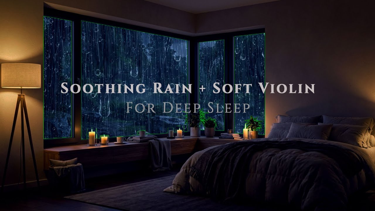 Very Gentle Rain with Peaceful Violin 🎻🌧️ Deep Sleep Music for Calm Nights