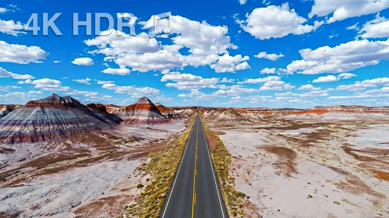 Scenic Drive Through Petrified Forest National Park (Arizona) | Full Drive | 4K HDR