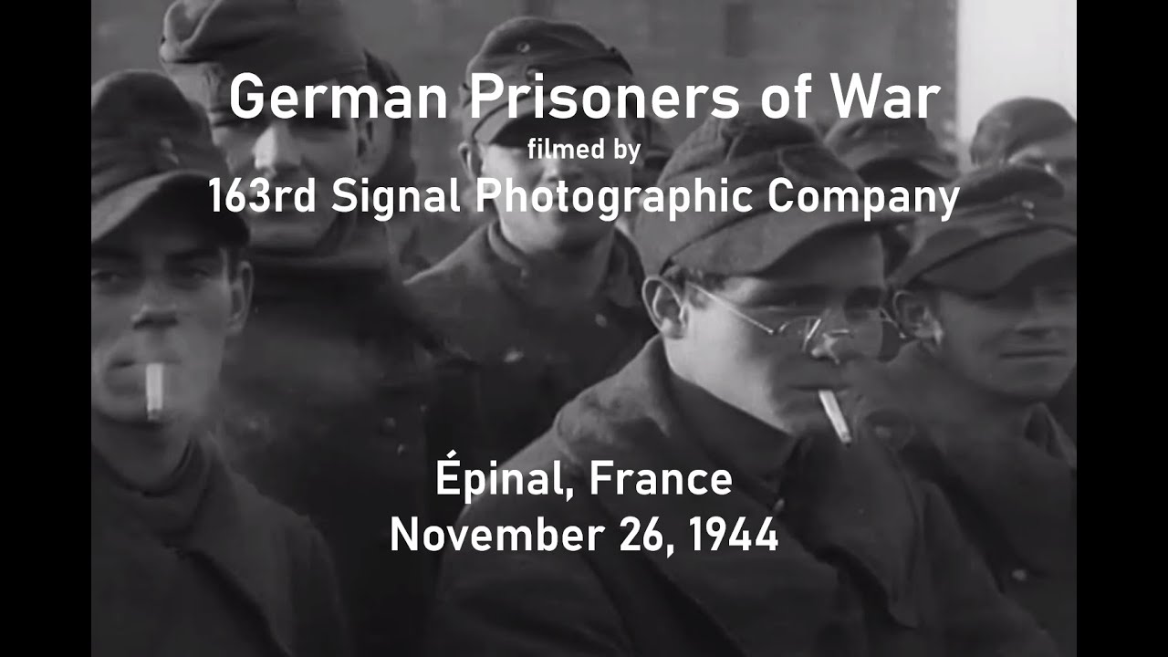 German Prisoners of War Processed at &Eacute;pinal, France filmed by 163rd SPC; November 26, 1944