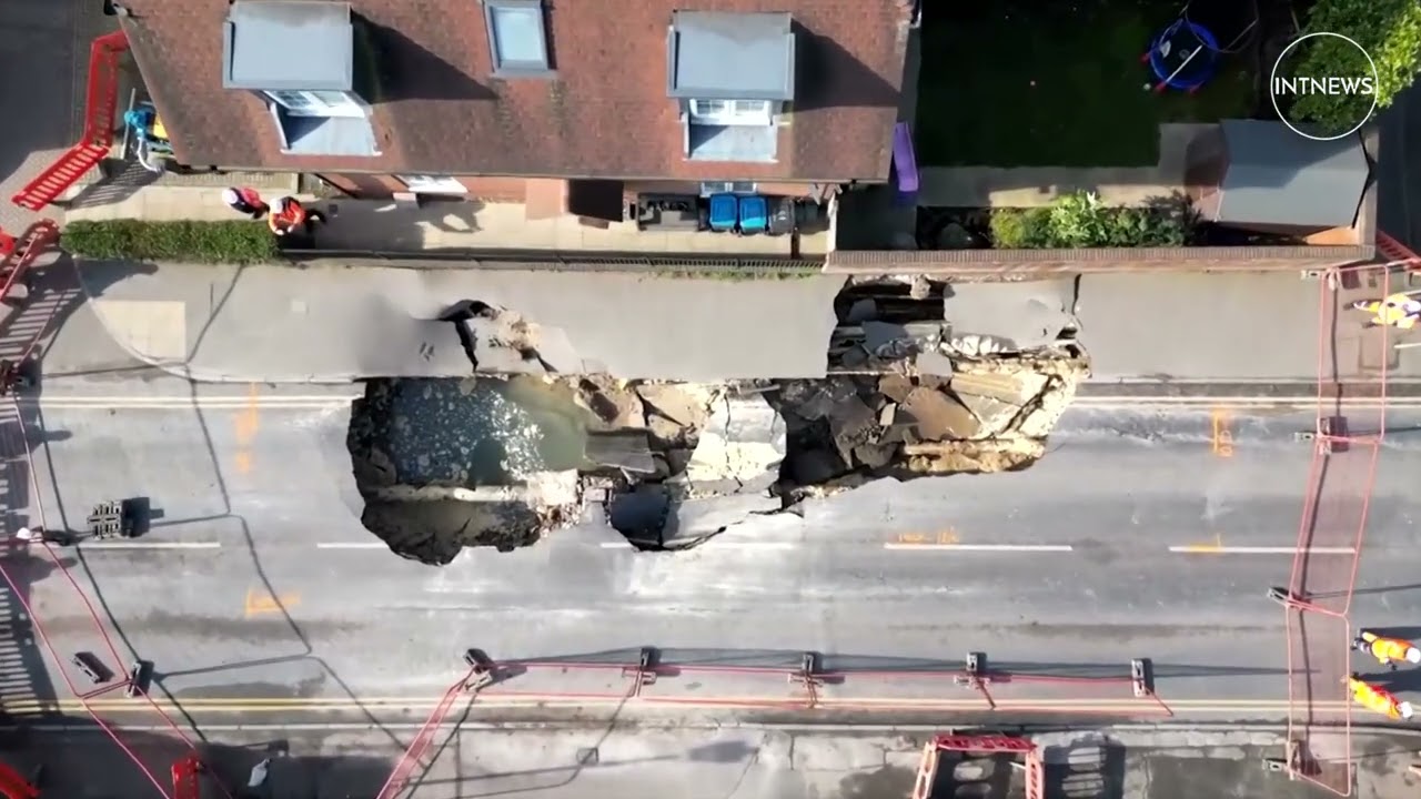 Massive sinkhole prompts evacuations in England’s Godstone