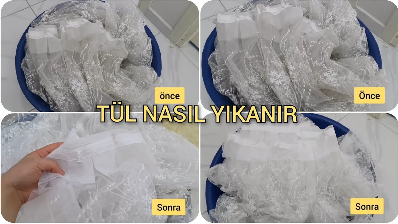 Karbeyazı Tüller İçin Deneyin Farkı Görün 👍💯 İzlemeden TÜL,PERDE Yıkamayın/ Tüller Nasıl yıkanır.