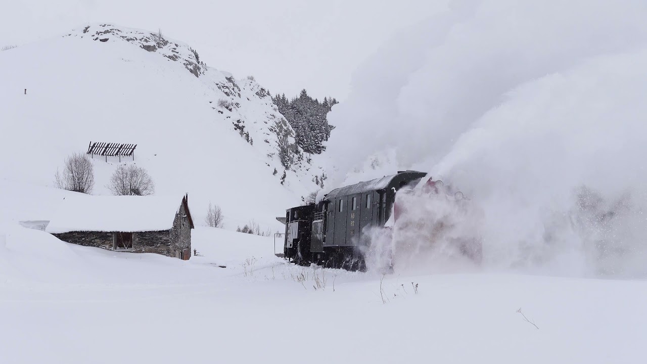 RhB R.12 Rotary Snow Plow on the Furka Pass Line
