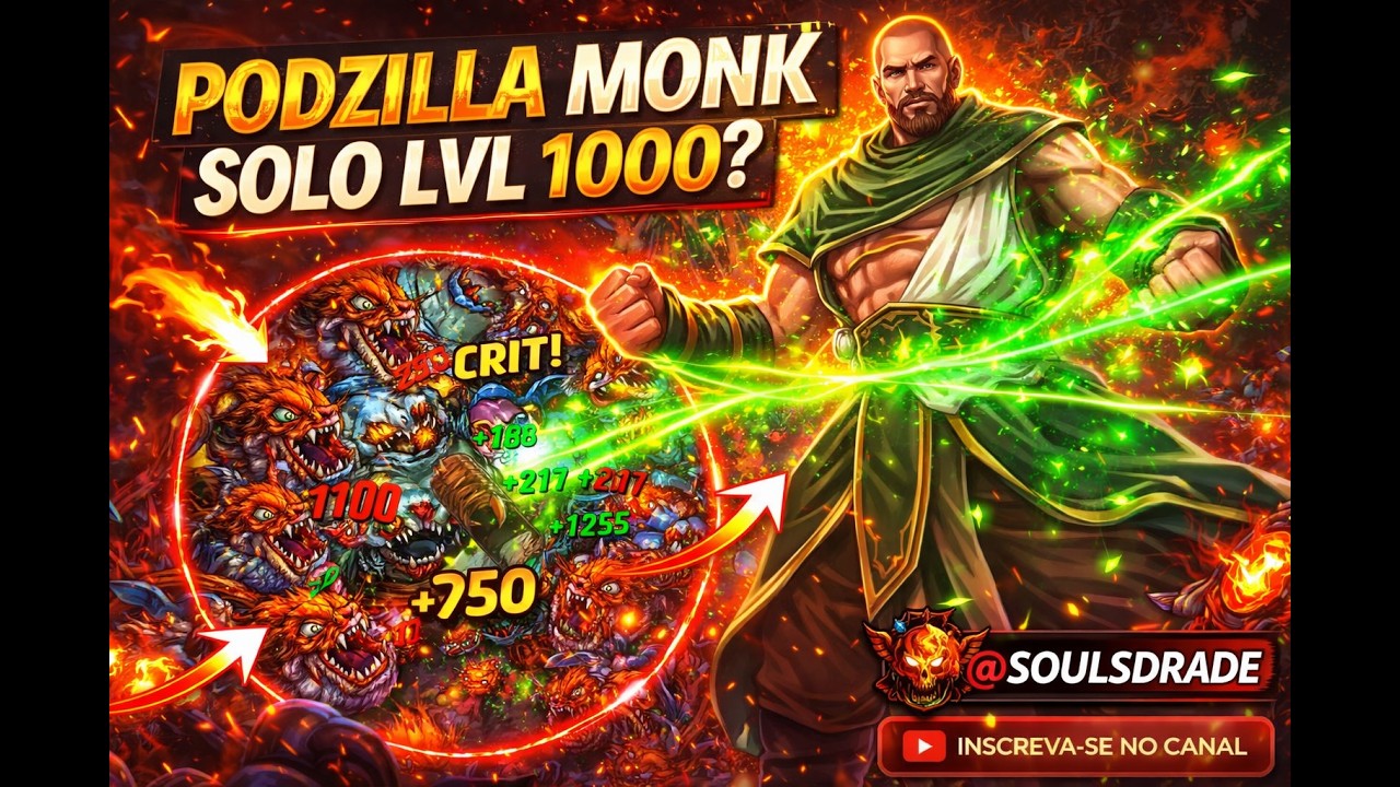 TIBIA/RUBINOT HUNT MONK SOLO LEVEL 1000 (Podzilla) BOUNTY TASK