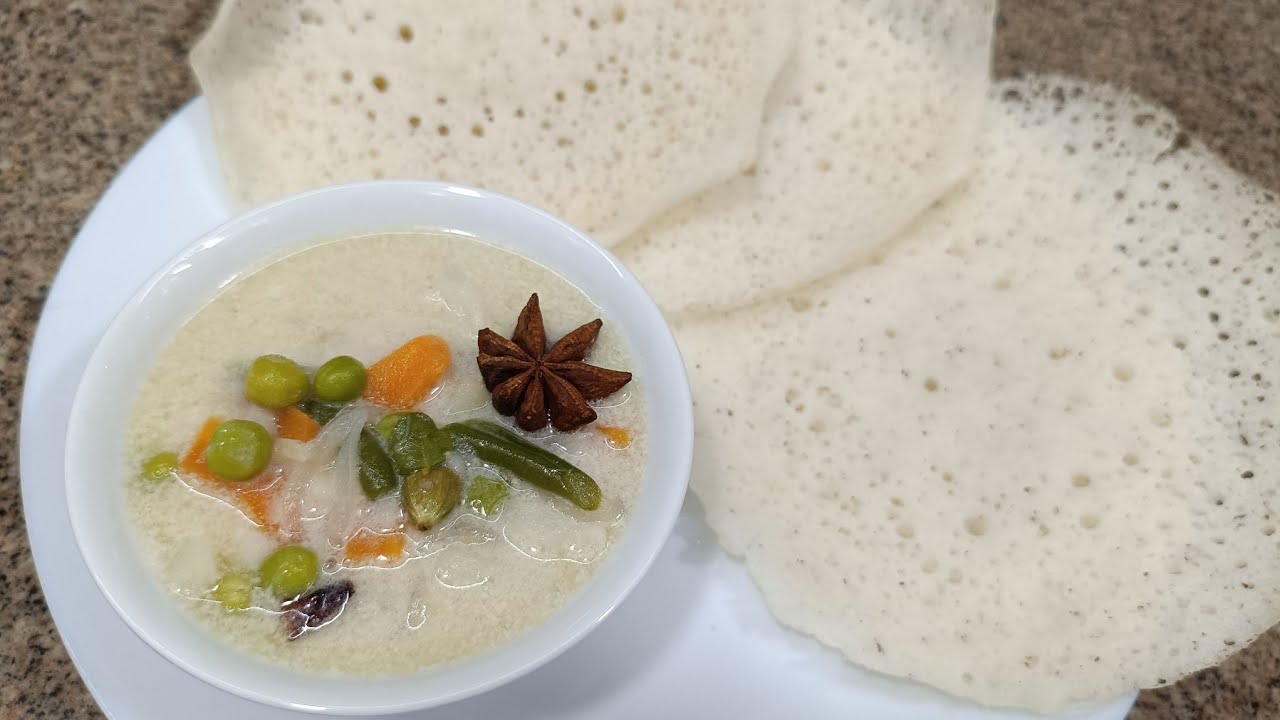 All Time Favourite South Indian Appam With Vegetable Stew.#Appamwithvegetablestew.