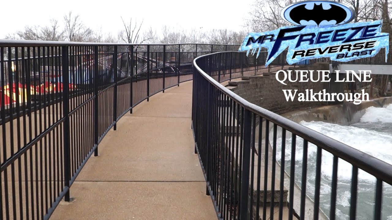 Mr. Freeze Queue LIne Walkthrough At Six Flags St. Louis