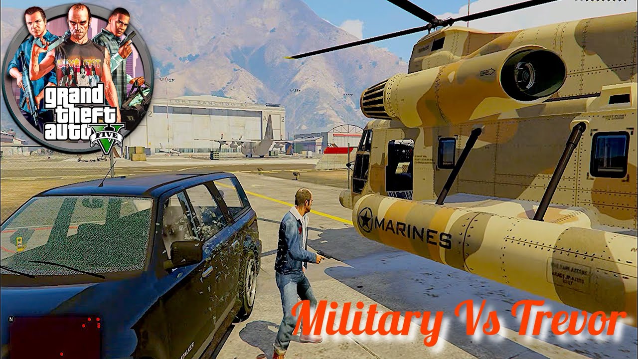 Gta 5 Trevor Stealing Military Air Plane.