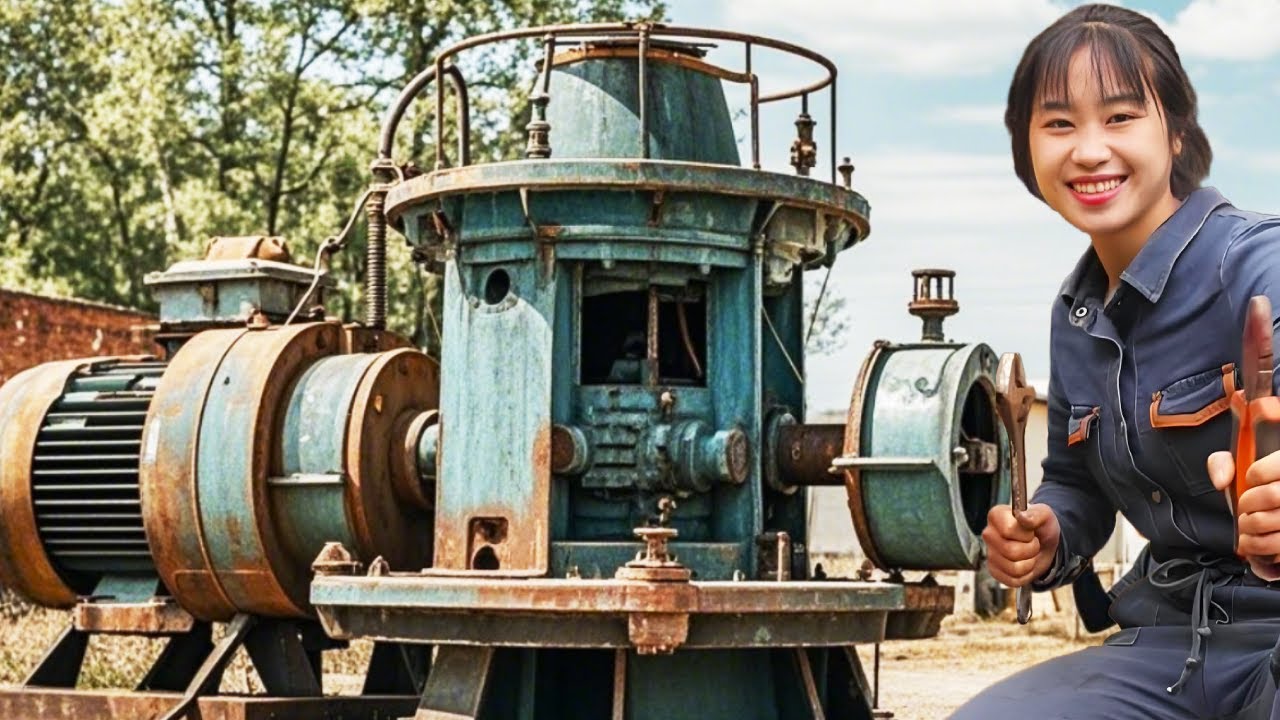 Genius Girl Repairs A Hydroelectric Generator With Missing Parts