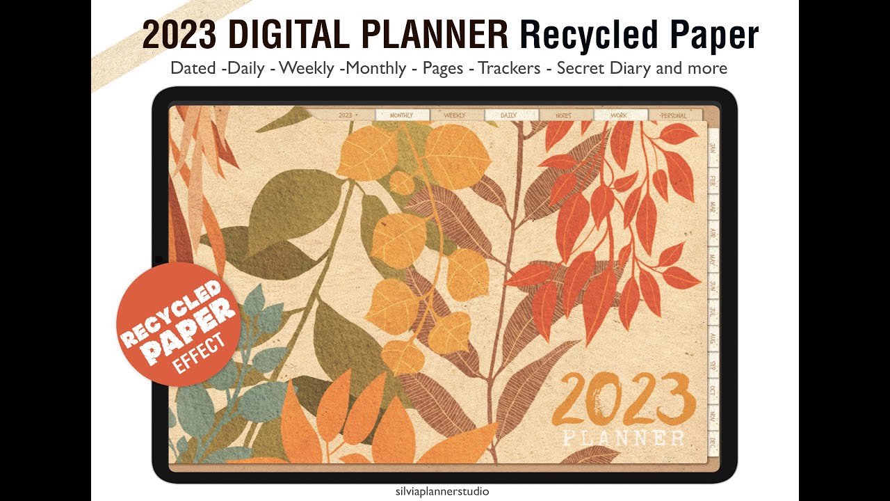 2023  ✨NEW ✨ DIGITAL PLANNER RECYCLED PAPER EFFECT