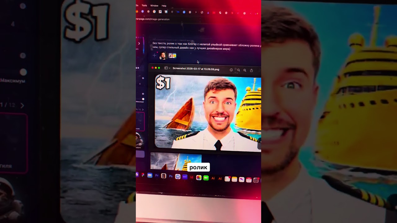 Делаем превью как у мистера Биста за одну минуту #shorts #metranpage #cover #reelsinstagram