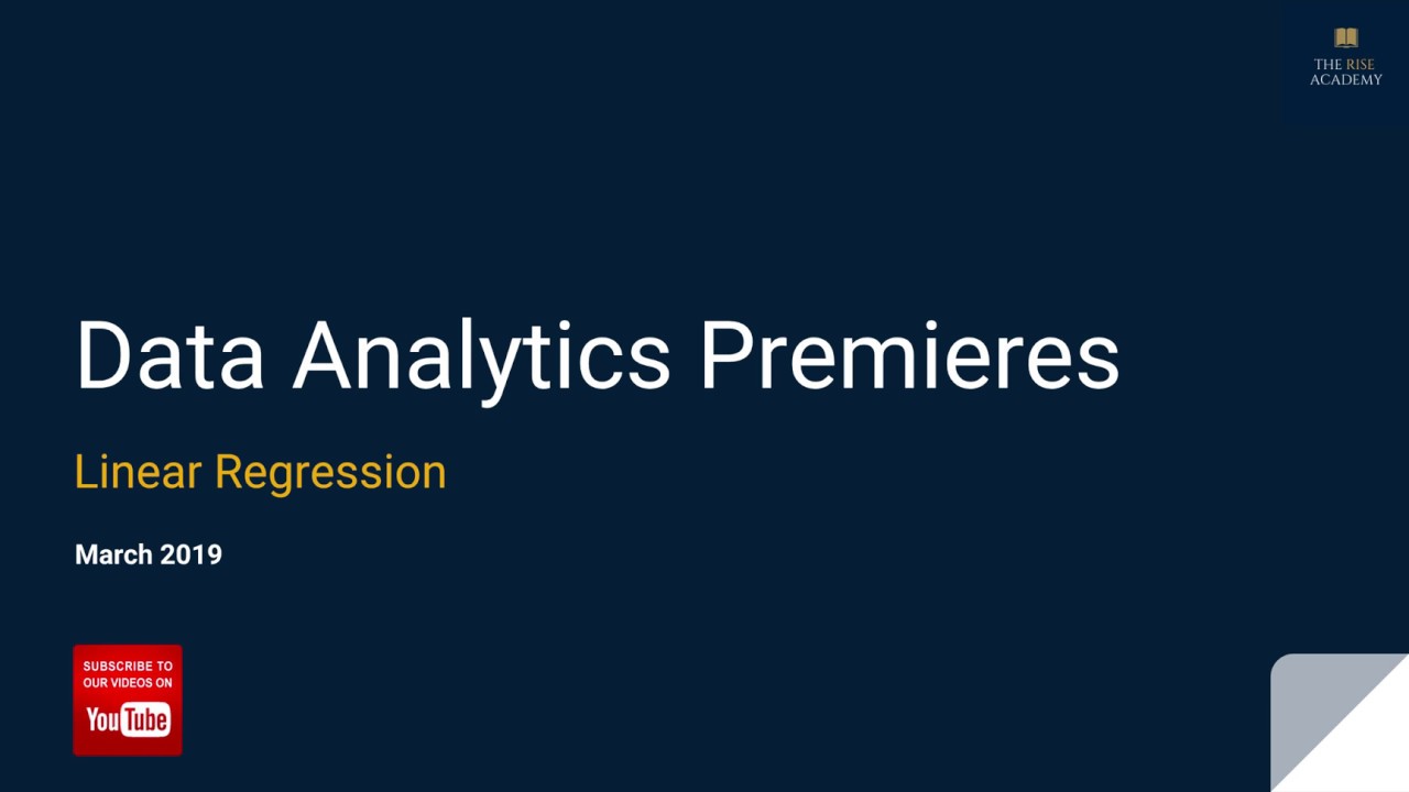 Data Science and Analytics for Beginners - Statistics 9: Regression (Final part)