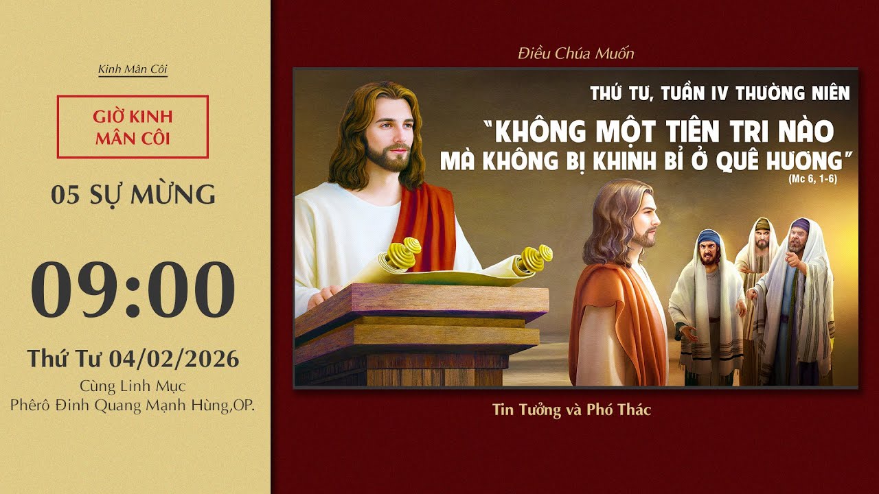🔴Kinh Mân Côi | 04/02/2026 | 5 Sự Mừng - Sáng Thứ Tư Tuần IV Thường Niên.