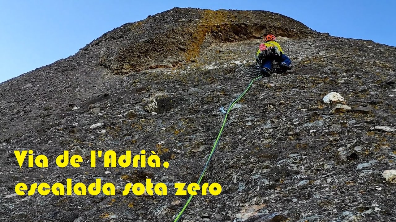 Via de l'Adrià, escalada sota zero (22.01.2022)
