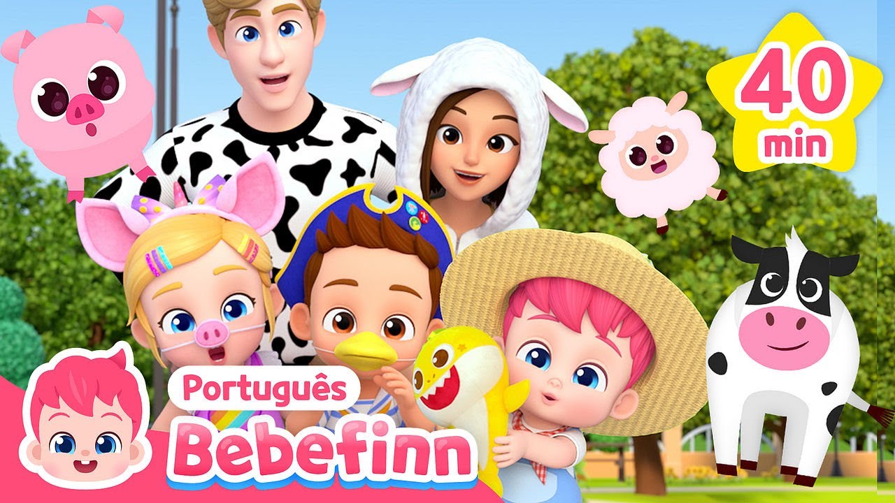 Animais da Fazenda🐷🐮🐥 | MacDonald | +Compilação | Bebefinn em Português - Canções Infantis