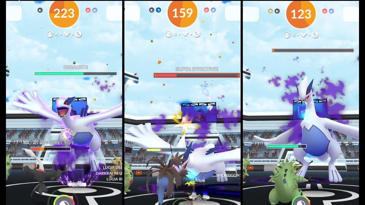 Shadow Lugia Raid in Pokémon GO with 4 Trainers with Dark and Ghost Counters: can Trio #shadowraids