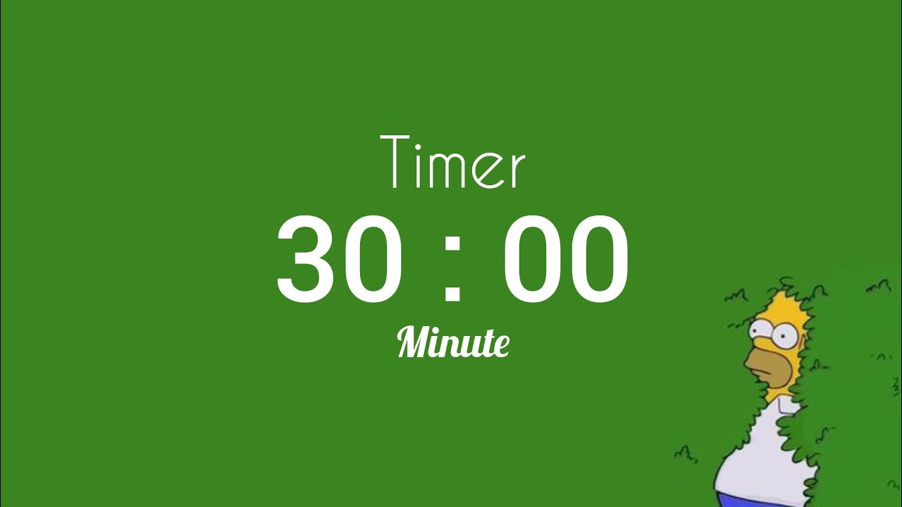 💚 Cronómetro/Temporizador silencioso 30 minutos⌛ | Enfoque total | Para estudiar | Simpson
