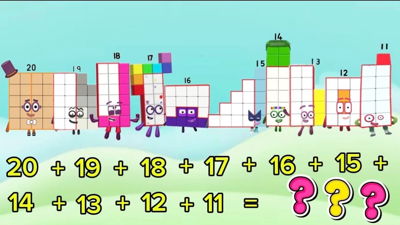 NUMBERBLOCKS | ADDITION OF 10 NUMBERS IN DESCENDING ORDER | FIND THE TOTAL SUM | hello george