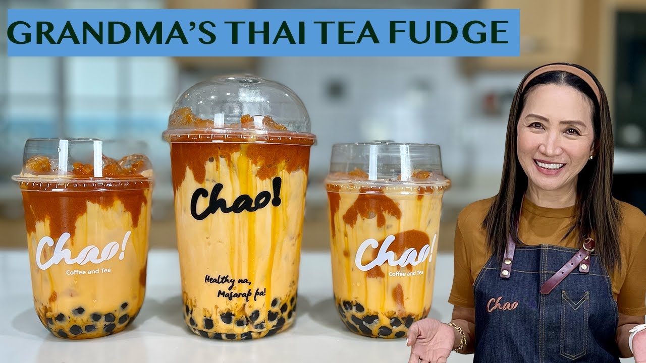 FUDGE DRINKS SERIES: PART 3 OF 3 - AMAZING ICED THAI TEA FUDGE BUBBLE MILK