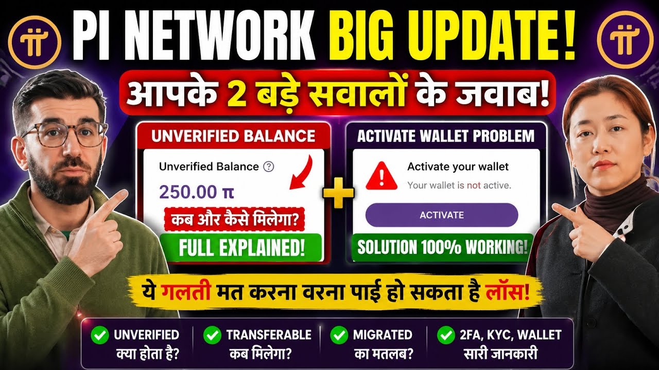 Pi Network Big Update | Pi Unverified Balance कब मिलेगा | Pi Wallet Activate Problem Solution 2026