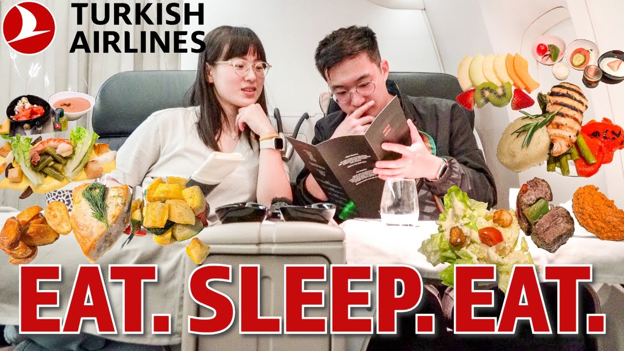 Turkish Airlines 777 Business Class: Vancouver to Istanbul (BEST FOOD IN BUSINESS CLASS?)