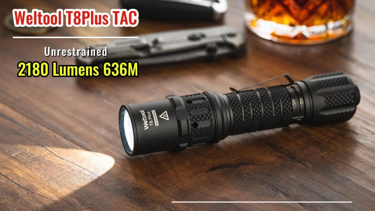 Weltool T8Plus TAC Tactical Flashlight 2180 Lumens 636M