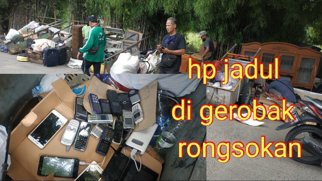 Berburu hp jadul di tukang rongsok.!!! Di gerobak rongsokan banyak hp murah
