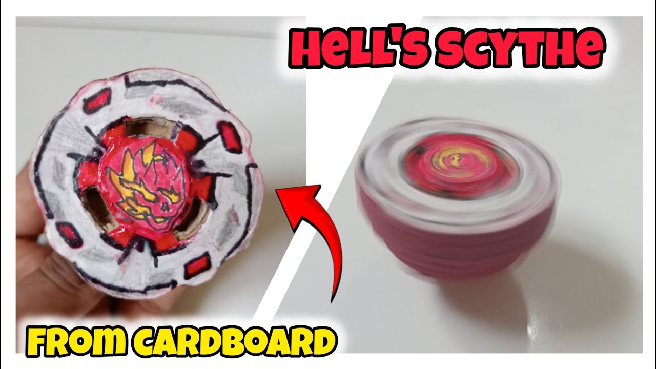 Full tutorial on how to make a cardboard HELL'S SCYTHE !.#cardboardbeyblade #beyblade #beybladex