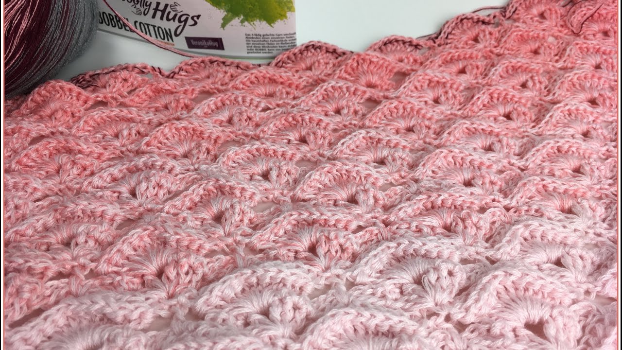 Tuch Reliefmuscheln Häkeln aus 1 Woolly Hugs BOBBEL - Veronika Hug
