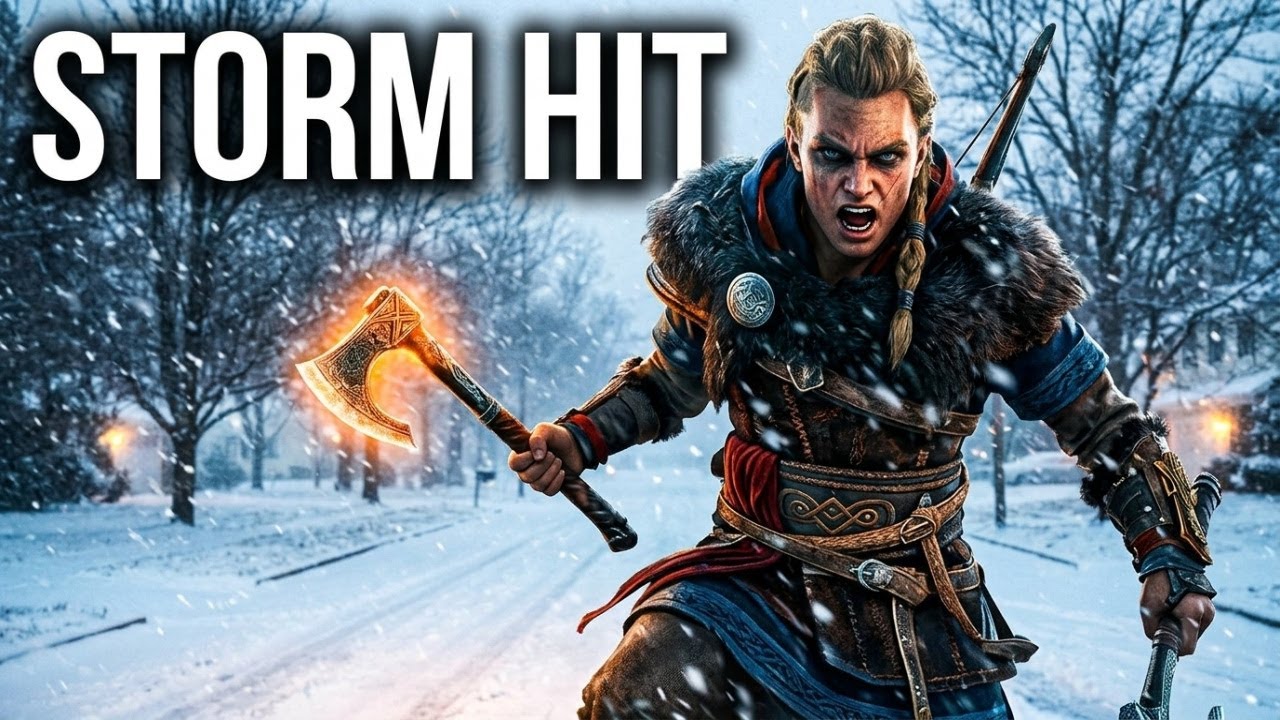 Assassin's Creed Valhalla The cyclone.Snowstorm has hit South Jersey, Gloucester County,