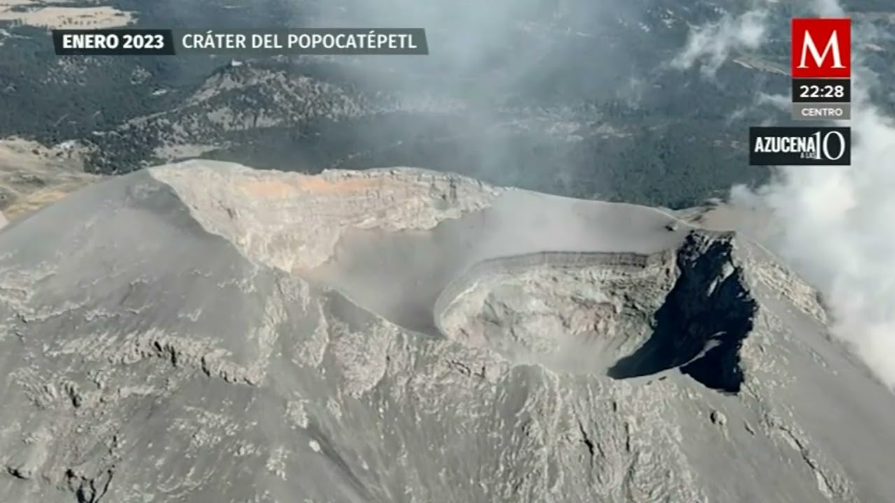 Las sorprendentes imágenes del dron de la Marina del cráter del volcán Popocatépetl