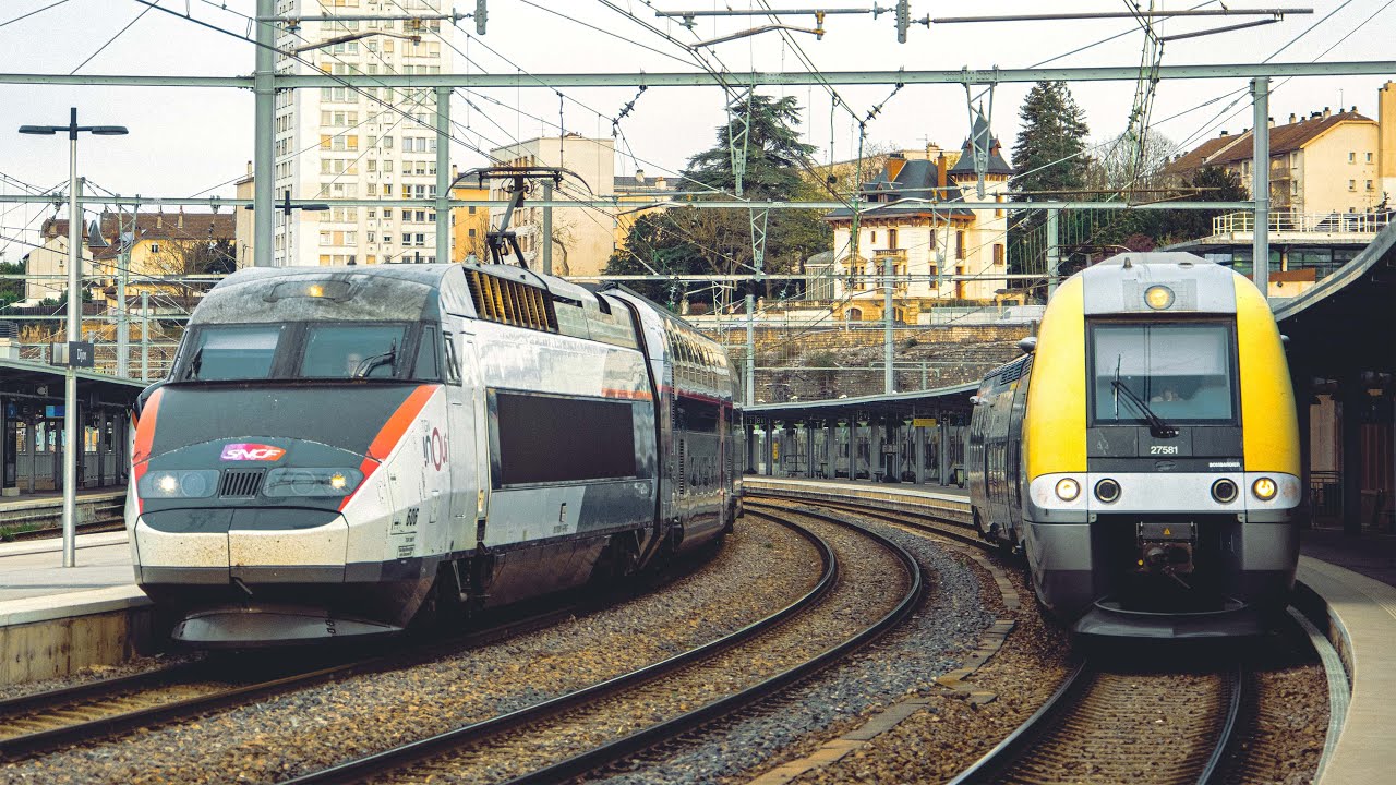 4K : COMPILATION TRAINS ET TGV EN ACTION - DIJON FRANCE 🇫🇷