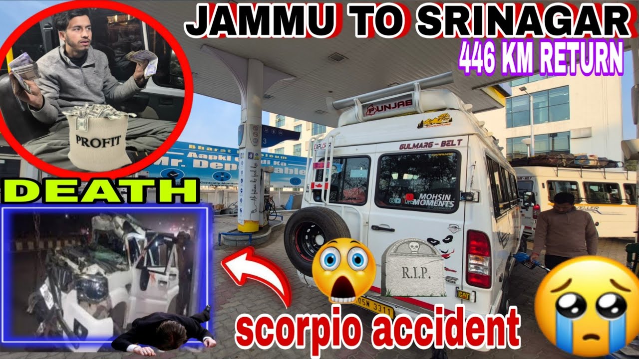 Jammu to srinagar by road 🤩 / accident kese huwa 😭 / aaj ke trip ka profit 😲