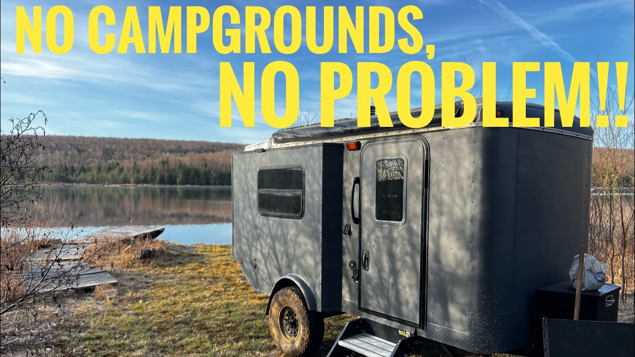 Off-Grid Camping in My Tiny Cargo Trailer // Deep Forest Adventure