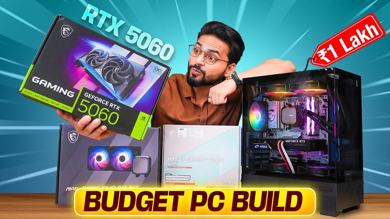 PC Build Under 1 Lakh 🤯 | RTX 5060 + AMD Ryzen 7 9700X 🚀 | Gaming + Editing PC ⚡️
