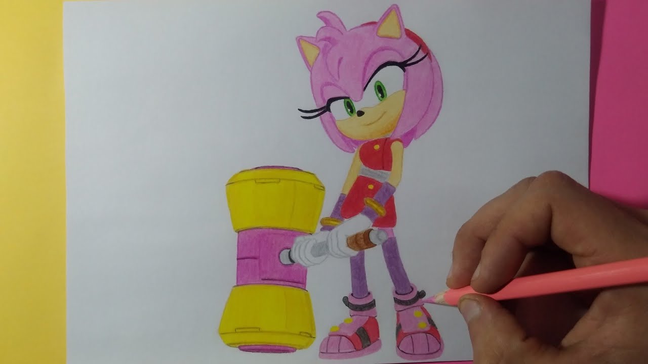 Dibujando a Amy Rose | Sonic Boom | Drawing Amy Rose