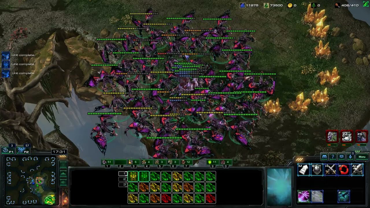 Warcraft III (Night Elf) 1 vs. 7 Starcraft II Harder Difficulty AI Computers