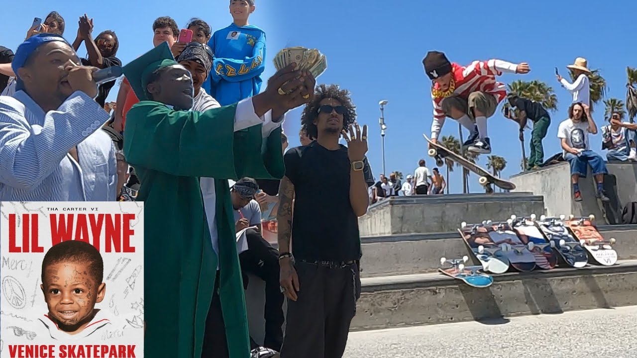 Lil Wayne Tha Carter VI Venice Beach Skatepark Takeover - Cash for Tricks, Merch Giveaways, & more
